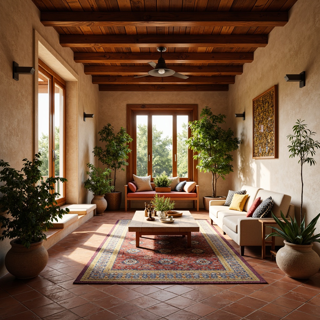 Intérieur méditerranéen avec béton ciré